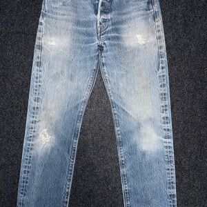 Levi's Distressed Light Blue Straight Jeans